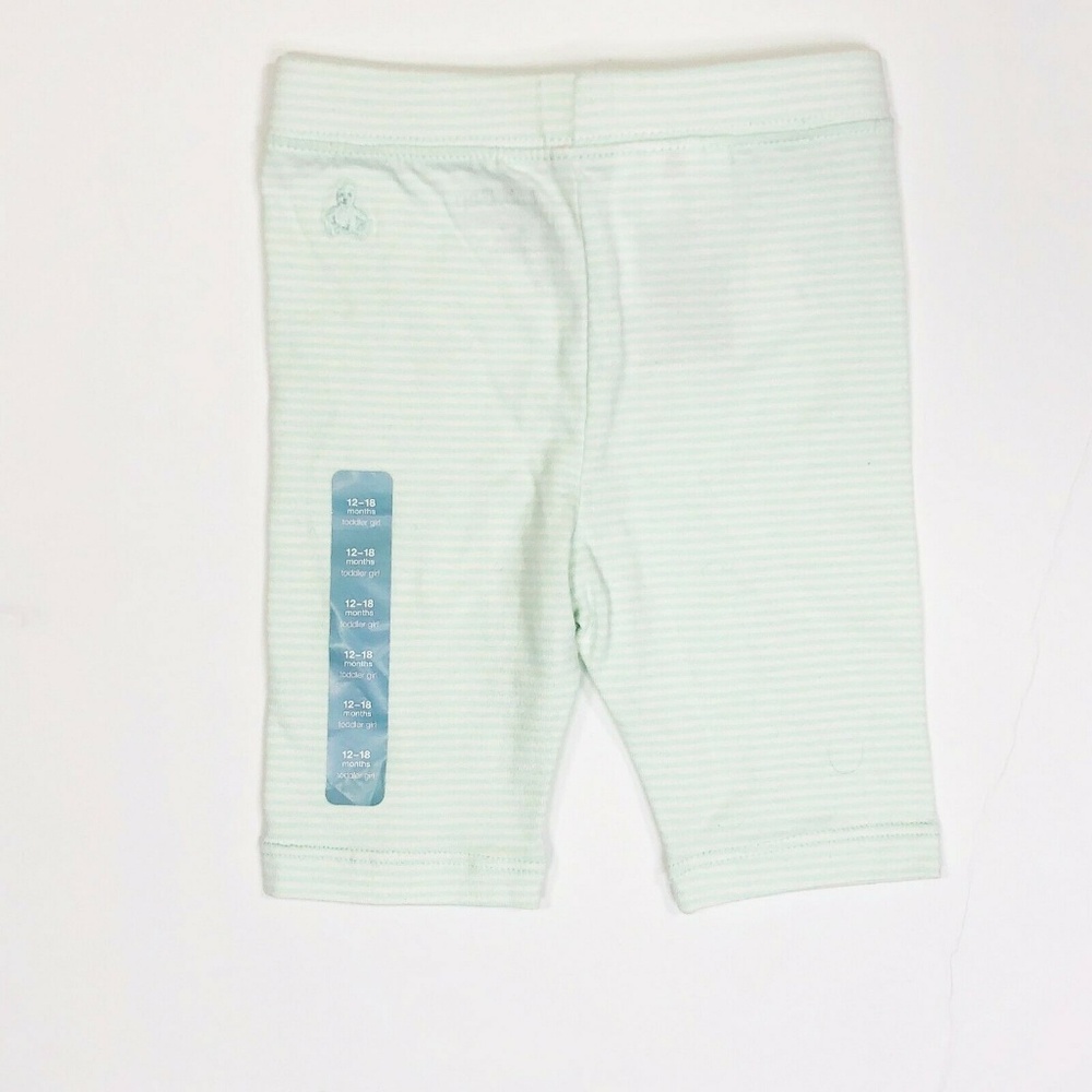 NWT Baby Gap 100% Cotton Mint Striped Capris 12-18